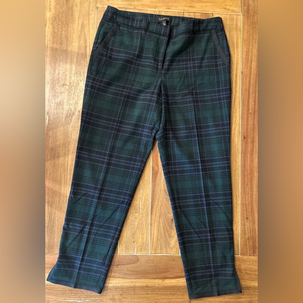 Talbots Plaid Dress Ankle pants. 10 - Picture 2 of 9